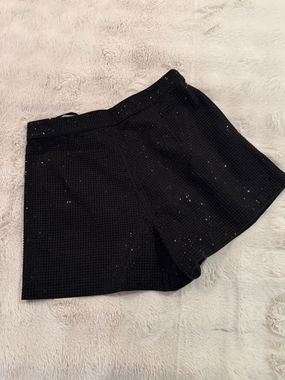 Sparkle High-Waist Black Women's Shorts